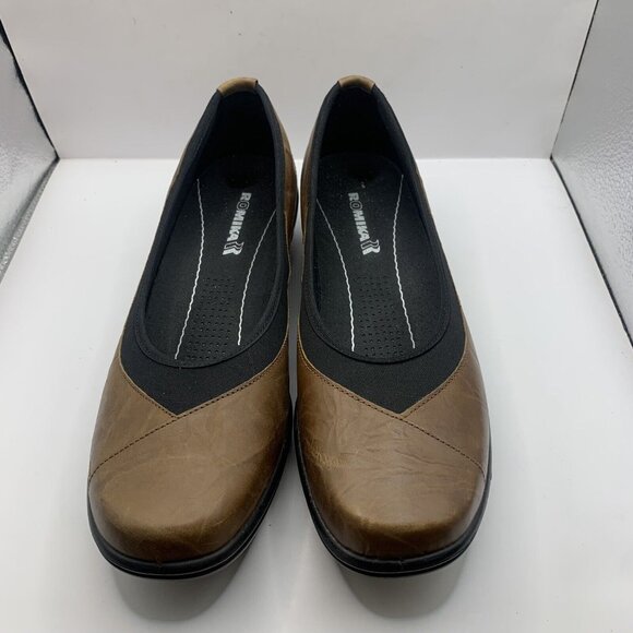 Romika 'Cassie 21' Wedge Flat Brandy size 42 US 11 leather brown slip on - Picture 2 of 9